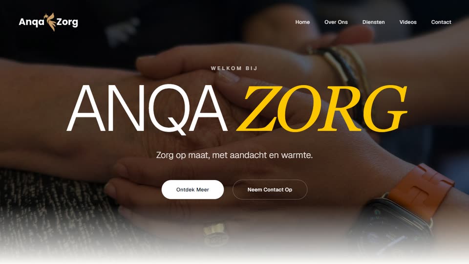 Fragment van de website van Anqa Zorg